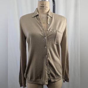 Ralph Lauren Cashmere Silk Blend Button Down Cardigan